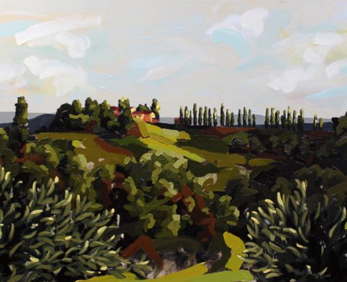 Megan FitzGerald Artist, Tuscan Villa Outside Sienna 30x40